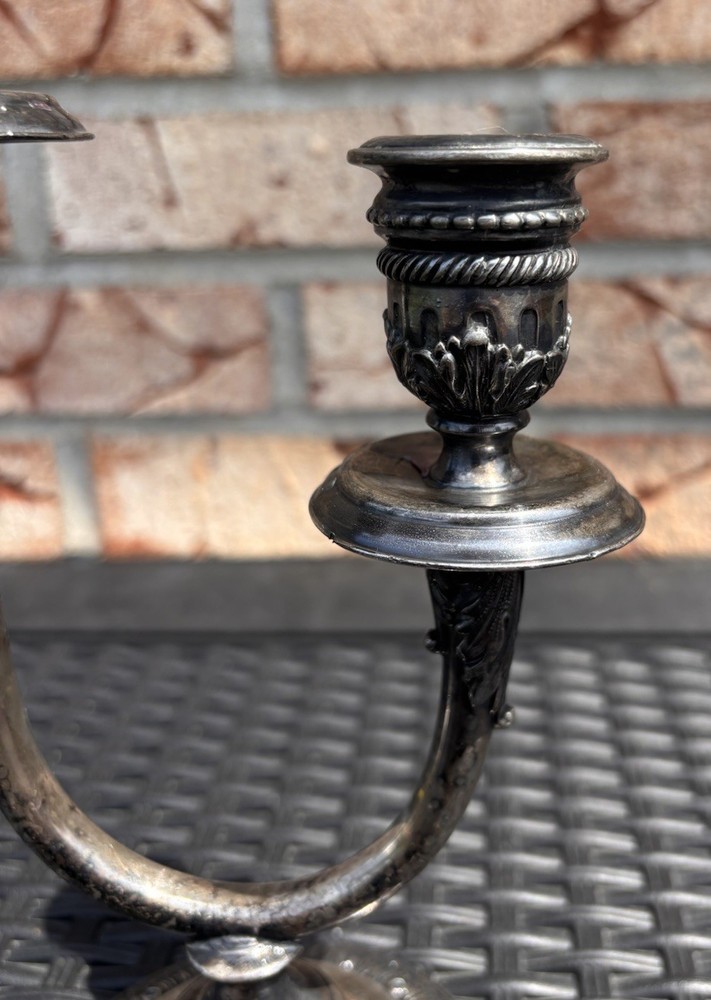 Vintage Silver Plated Double Candlestick Elegant D6132