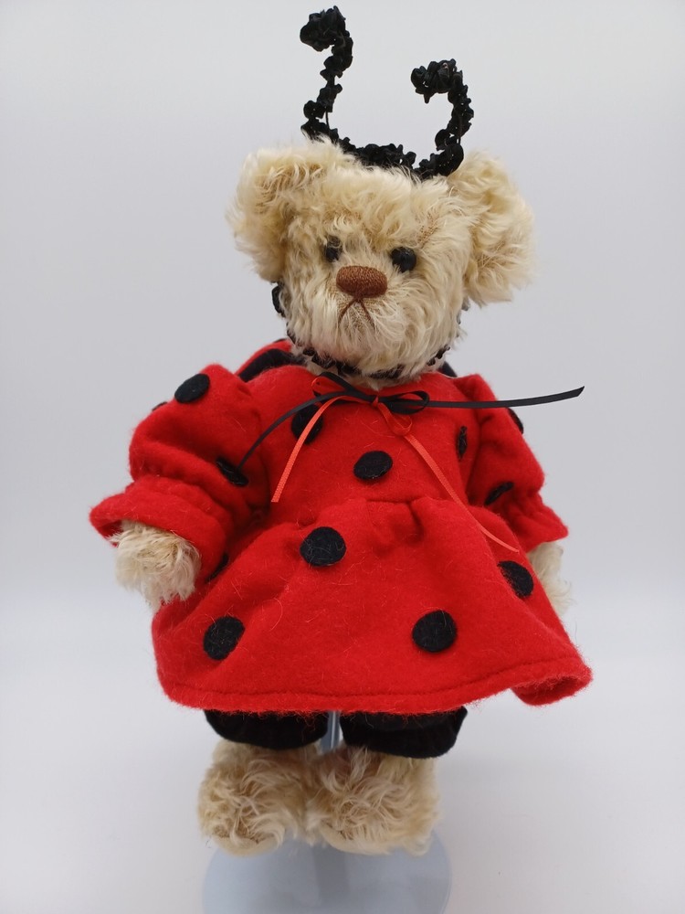 ~11" Mohair Bear Named Lady Bug by Ad Bears*