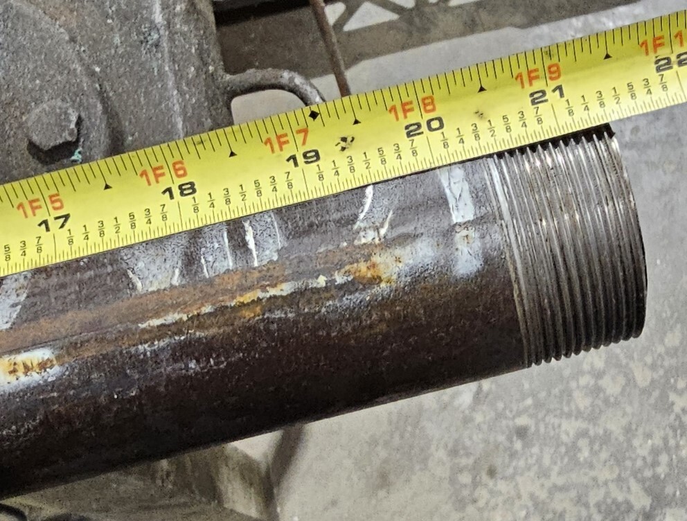 2" SCH 80 A106 BLK PIPE THREADED BOTH ENDS - NPT - 21-1/2" LONG