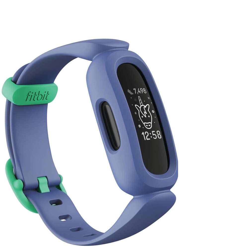 Google Fitbit Ace 3 Activity Tracker for Kids 6+, One Size, Blue Band Green