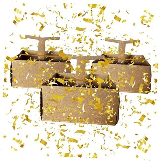 Razzle-Dazzle, Confetti Explosion Gift Box Insert 3pk Gold (DIY). Gold: 3 Pack
