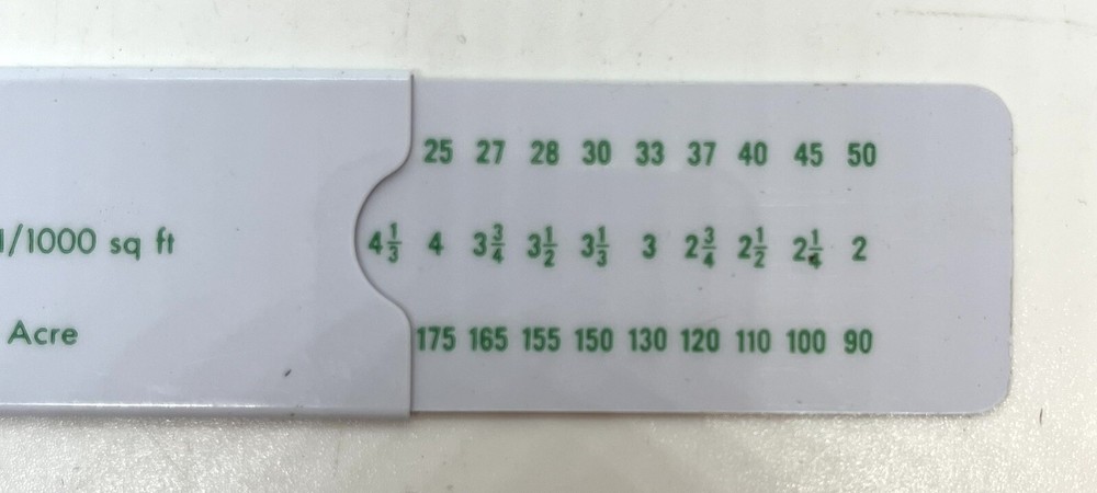 Fertilizer Slide Ruler Yard Volume Calculator West Point Modern Turfgrass Tool