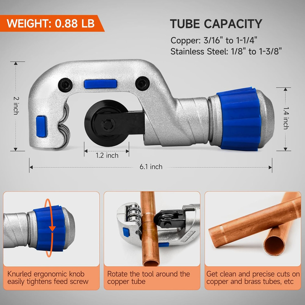 IWISS Copper Pipe Pressing Tool Kit with Cutter & Deburring Tool
