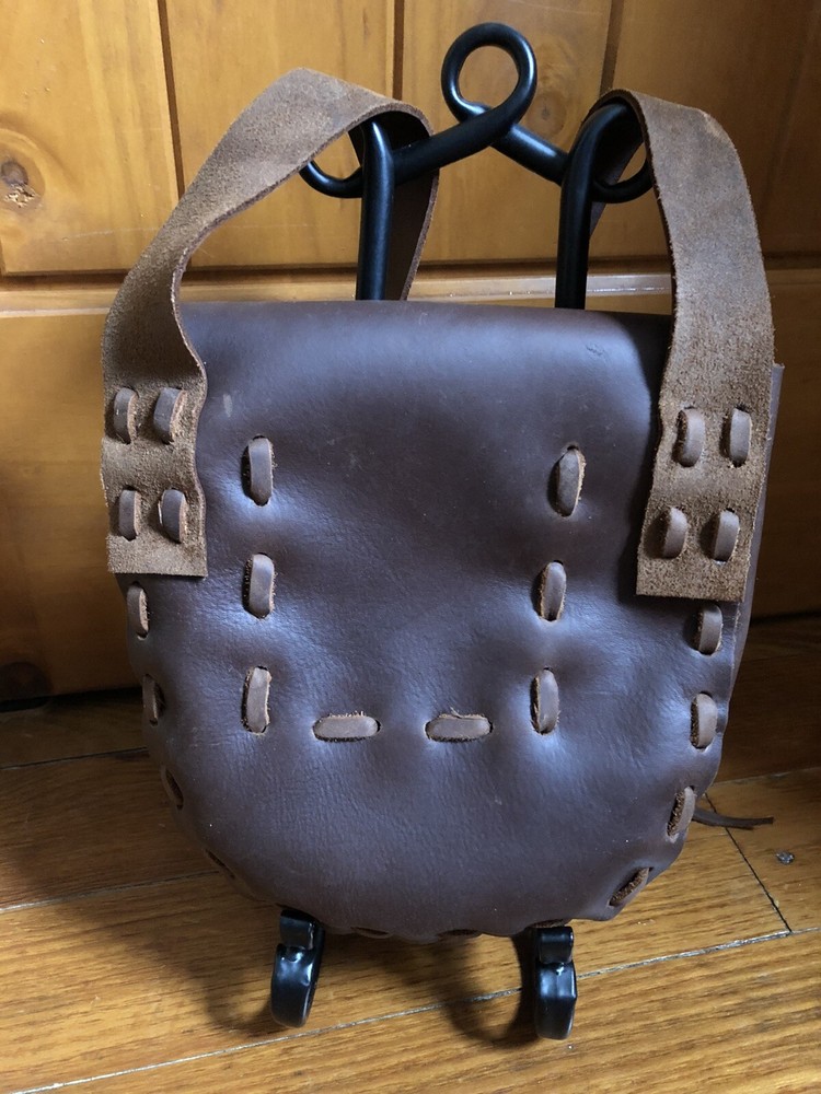 Handcrafted brown Leather Bag, muzzleloading hunting possible bag,black powder