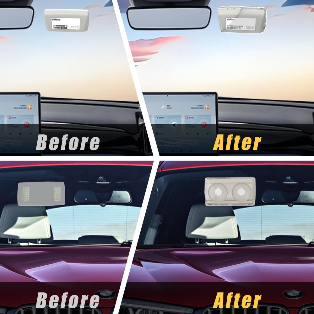 FLLIK 2 Pack EZ Pass Holder for Windshield. Ezpass with Strong Suction Cups.