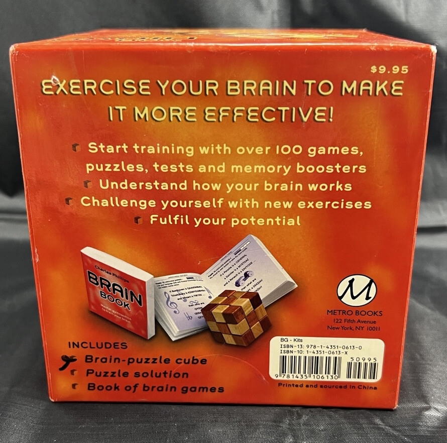 Brain Box Cube Puzzle & Brain Book by Charles Phillips (2006) * NEW* Sealed