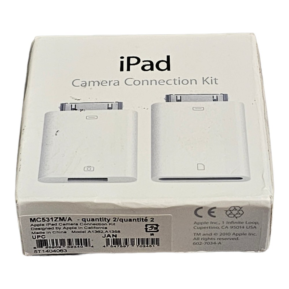 Genuine Apple iPad Camera Connection Kit MC531ZM/A (A1362 & A1358)