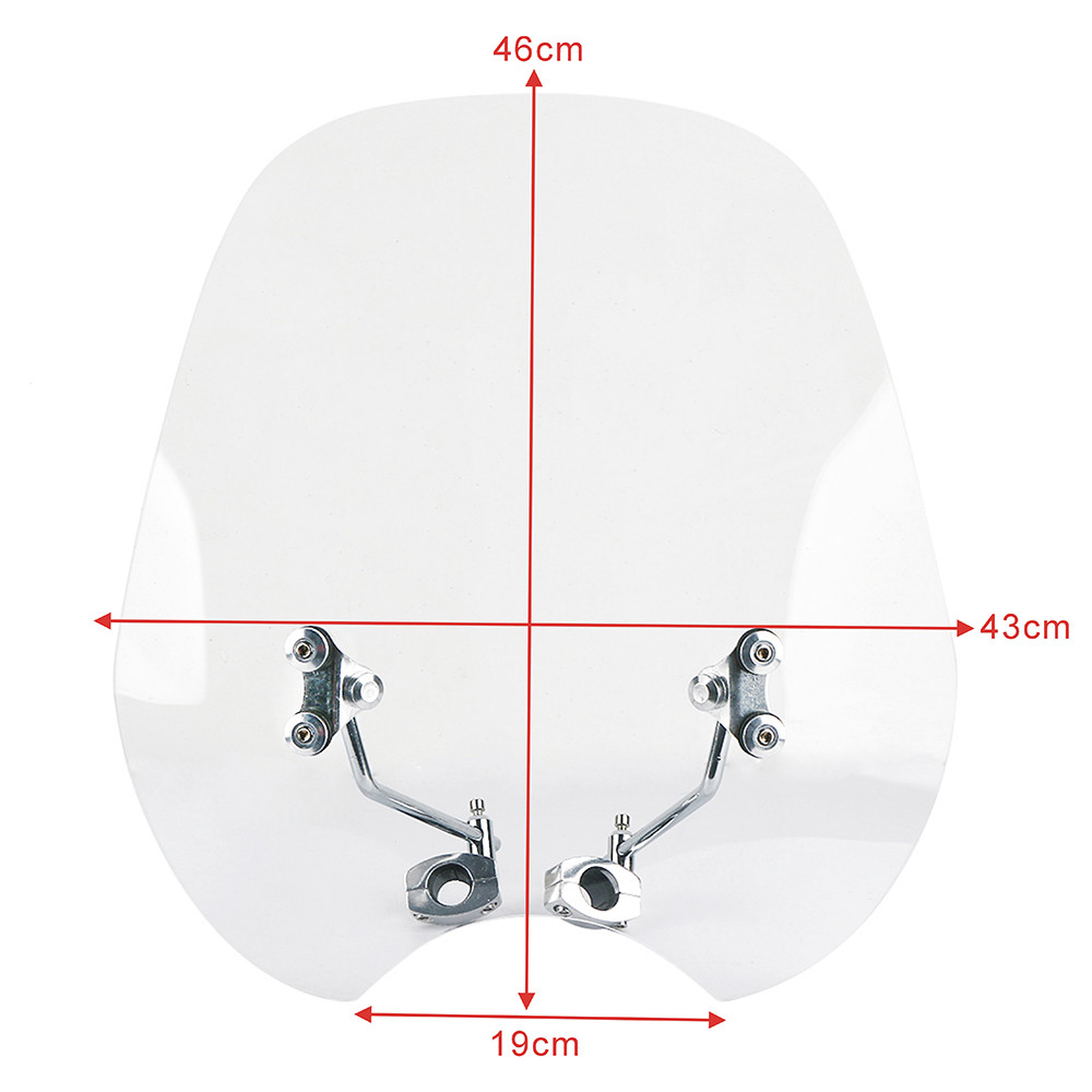 Universal 7/8'' 1'' Handlebars Motorcycle Windshield Windscreen For Honda Harley