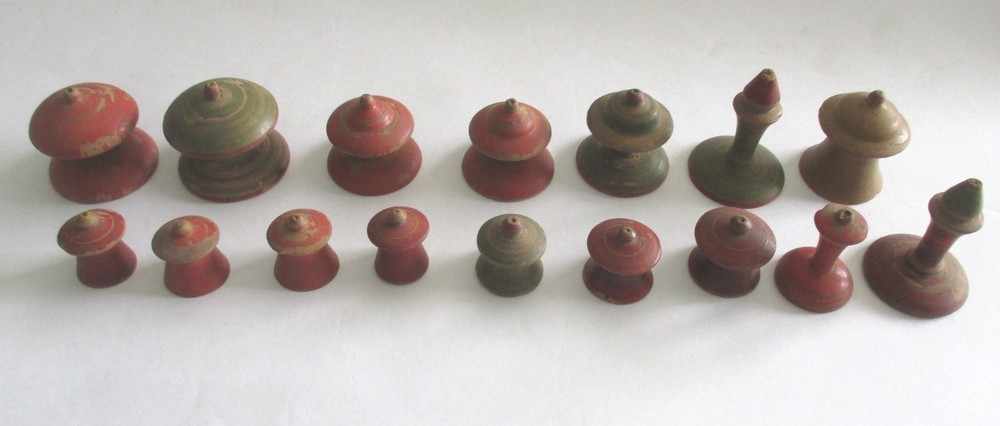 ANTIQUE MUGHAL CHESS PIECES LOT 16 ASSORTED PIECES