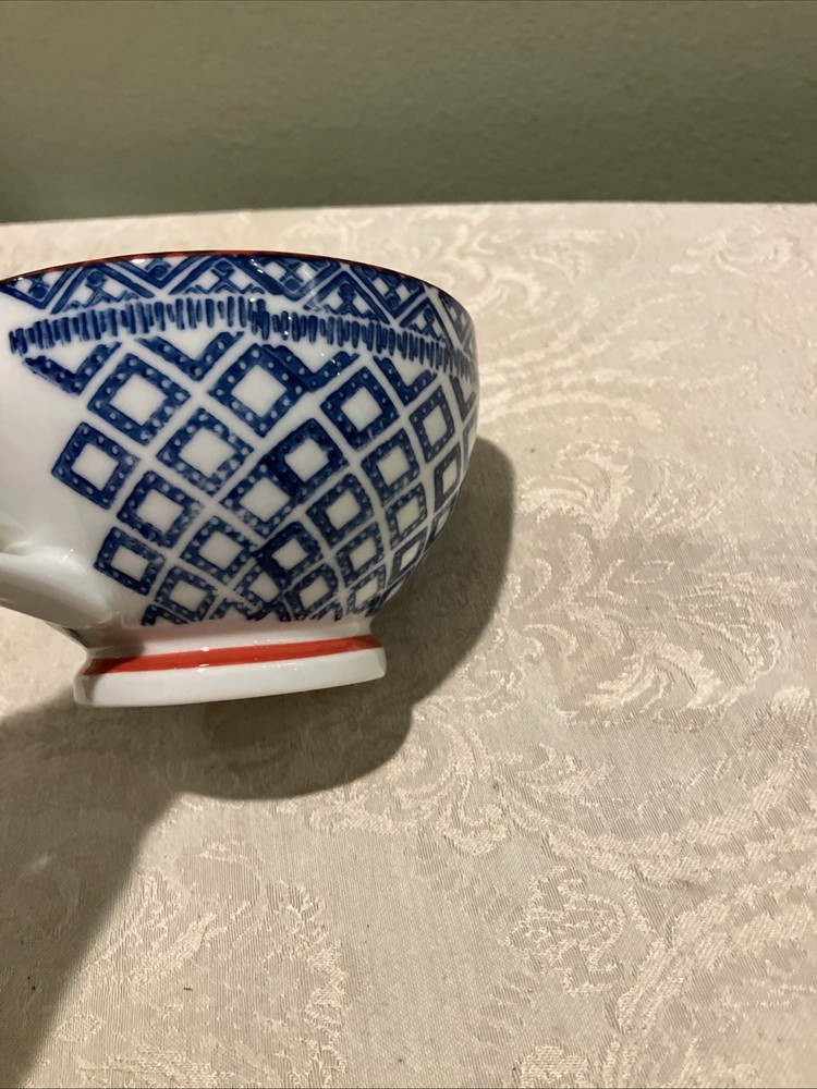 Joyye Scandi Style Pattern Blue White And Red Handled Cup Replacement