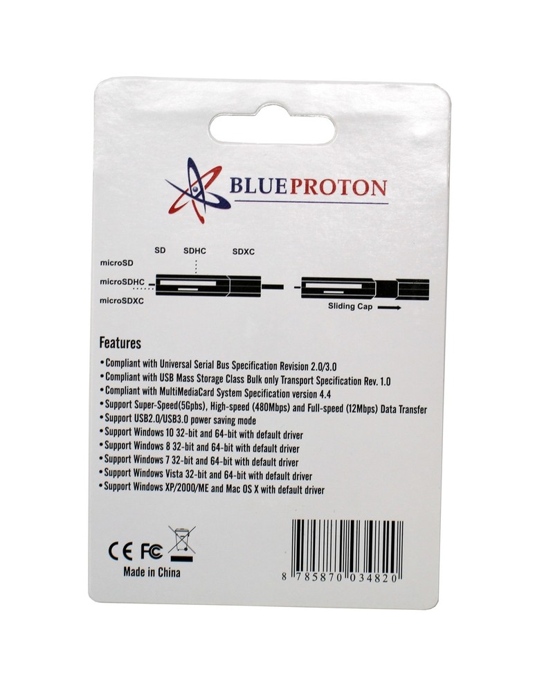 BlueProton USB 3.0 SD/SDXC & MicroSDXC Card Reader NEW RETAIL