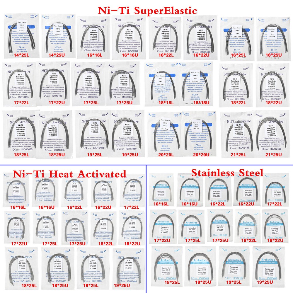 Dental Orthodontic NIti Super Elastic Ovoid /Square /Rectangular Arch Wires ns