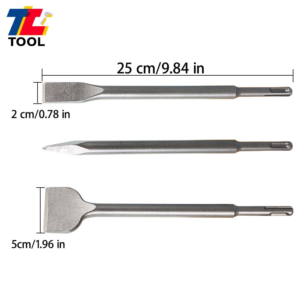 6-Pcs Concrete Drill Bit Set Rotary Hammer Bits Chisel With Point Chisel