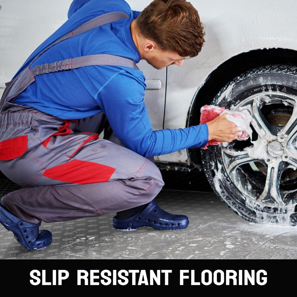 7.5 x 20 英尺加厚钻石板 PVC 车库脚垫车下