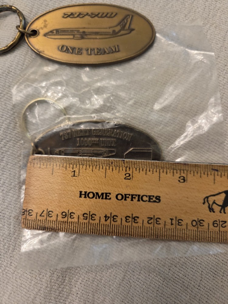 Pair Boeing 737 Keychain Keyring Roll Out 700 1996 Next Generation 1000th 2001