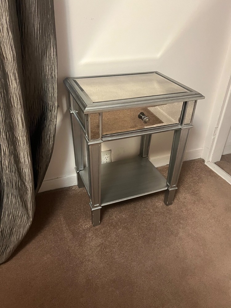 Glass night stand bedside table with drawer