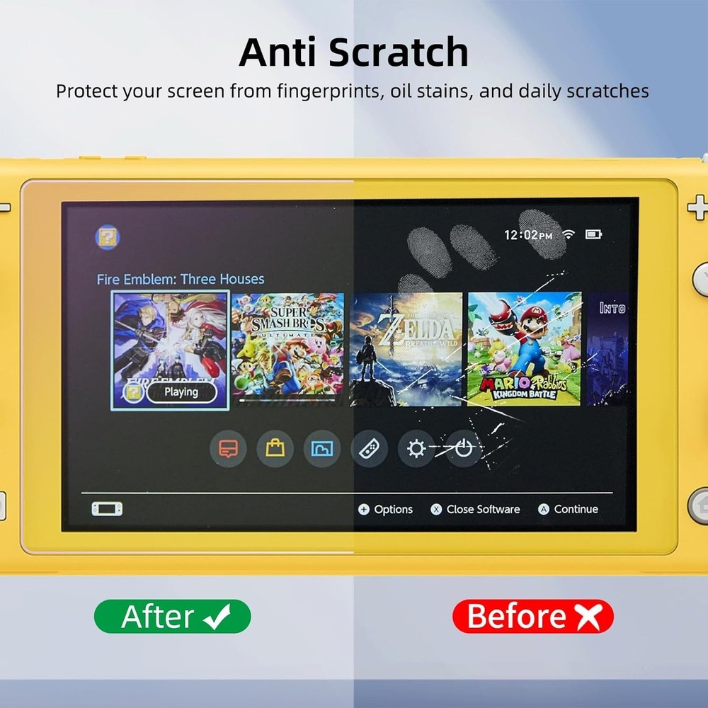 Blue Light Blocking Screen Protectors for Switch Lite 5.5” - 9H Hardness