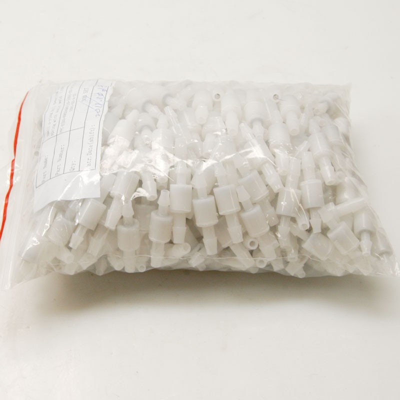 (300 Pcs) Polypropylene Inline Barb Check Valve 1/8" ID 9/64" OD Spring Plastic