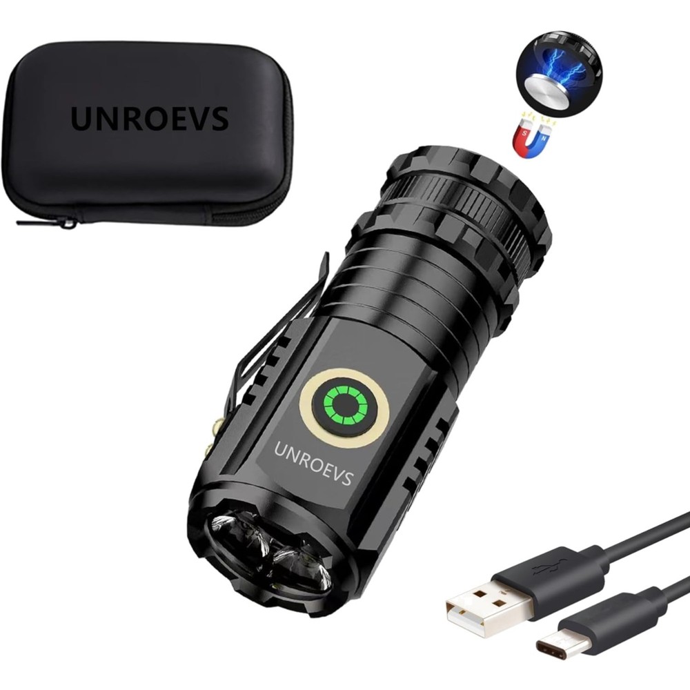 Mini Flashlight 2550 Lumens Rechargeable USB C Charging, Small EDC Flashlight...