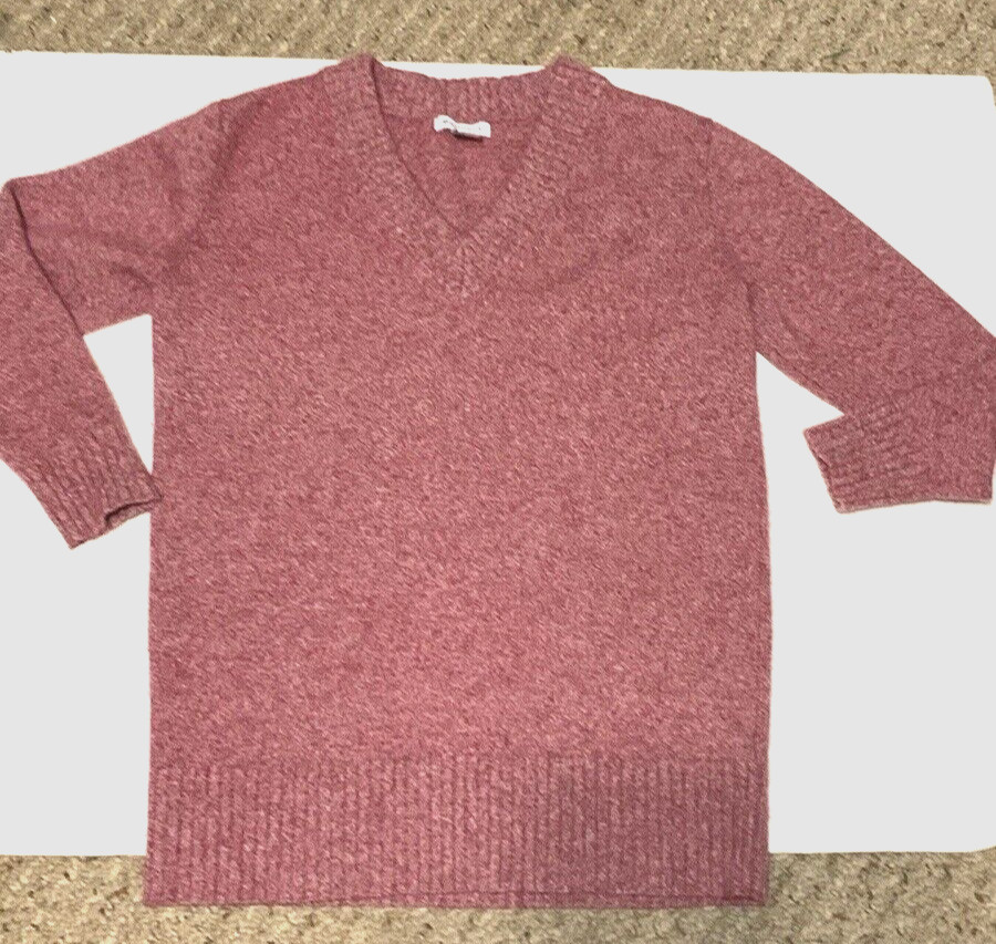 Athleta Vital V-Neck Sweater Cashmere Blend Tunic Pullover Women's Medium