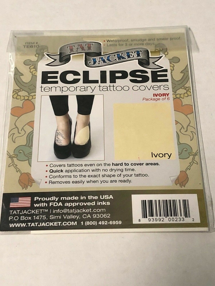 Temporary Tattoo, Tat Jacket Eclipse Temporary Tattoo Covers (Ivory)
