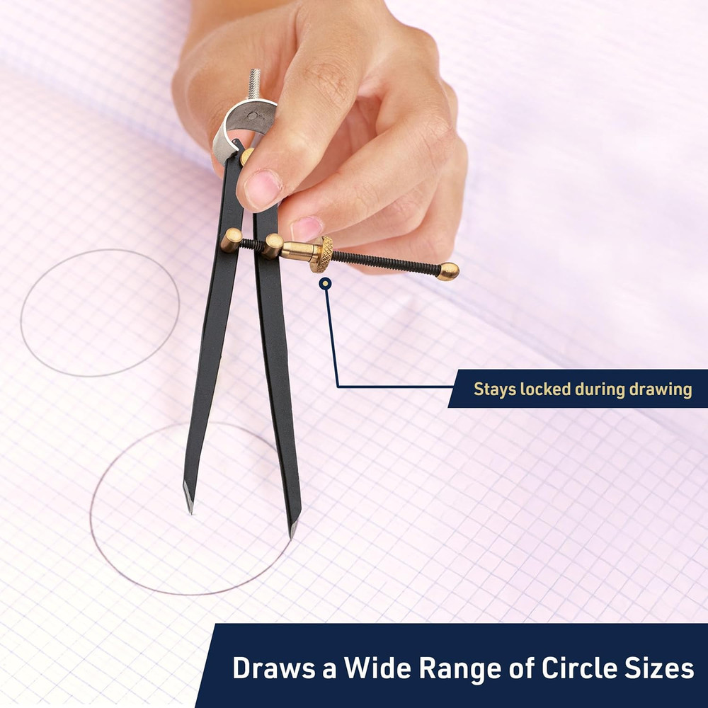 7-Piece Caliper and Compass Set | Industrial Workshop Grade Instrument | Solid S