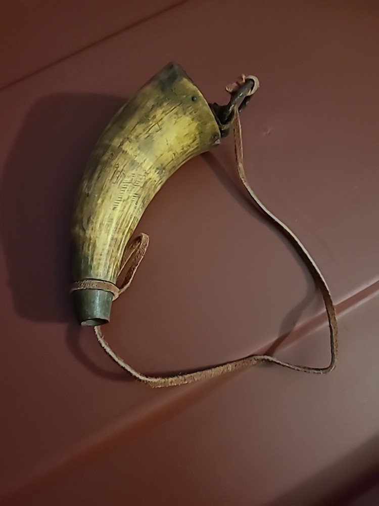 Vintage~Powder Horn leather Strap