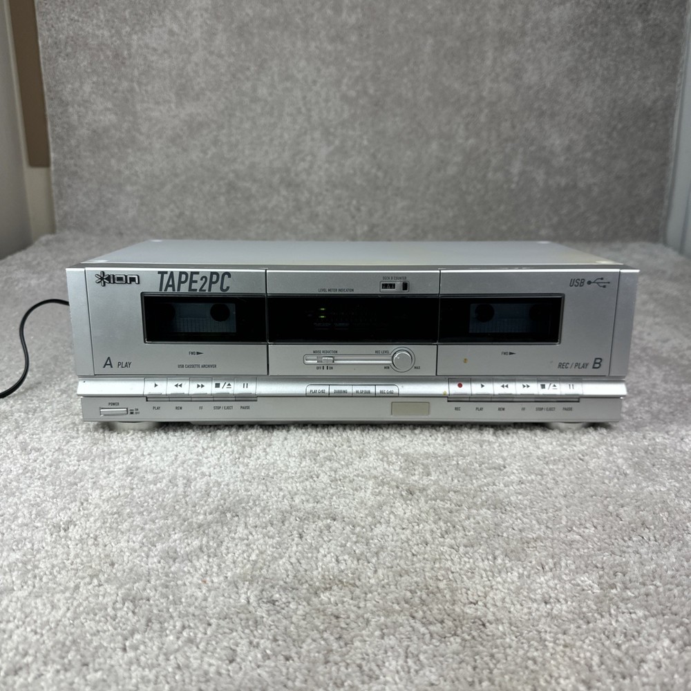 UNTESTED ION Tape2PC Dual Cassette Recorder Deck USB – AS-IS (Read Description)