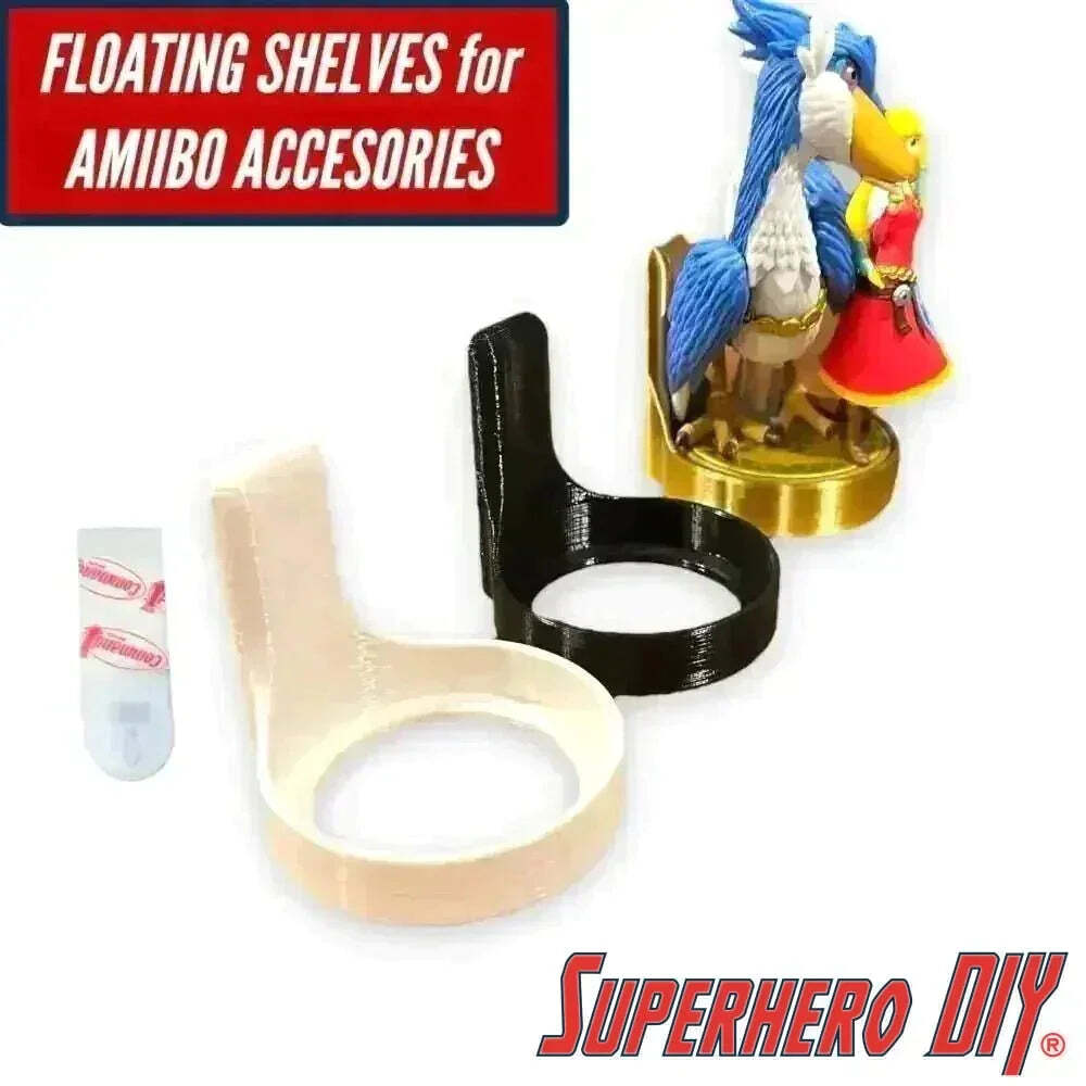 Floating Shelves for Amiibo Accessories | Comes with command strips