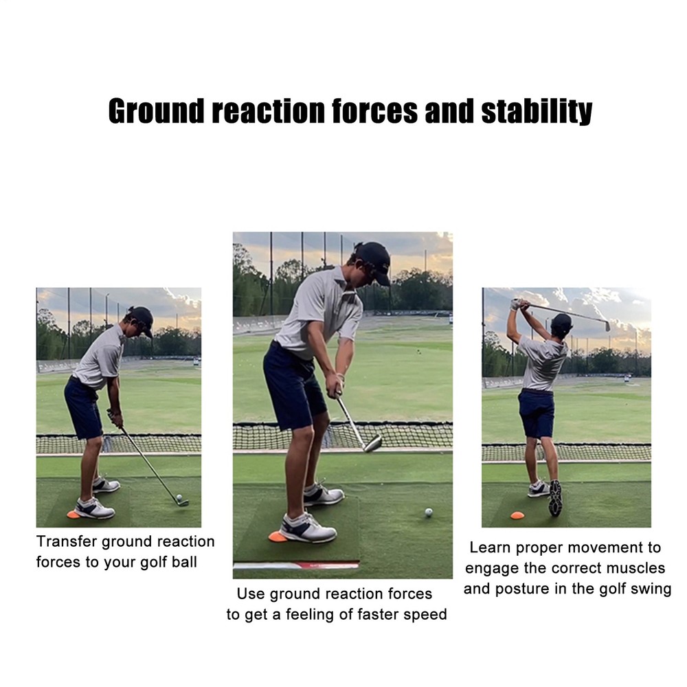 Golf Force Pedal Reusable Rubber Golf Swing Step Pad Golf Training Aid