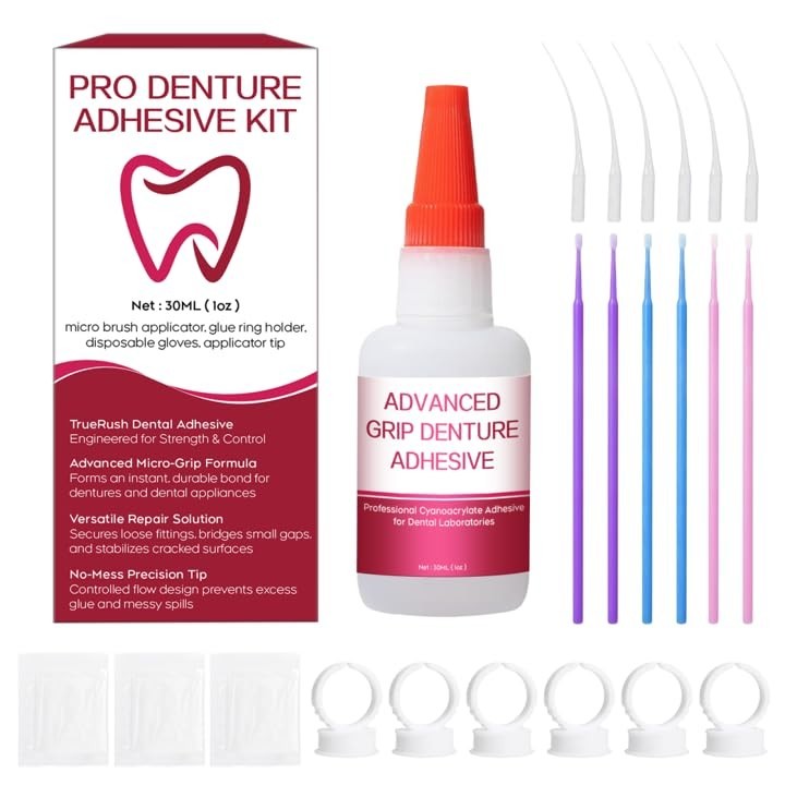 Fast-Setting Instant Bonding Glue for Dentures & Lab Tools - 15-60 Sec Repair, L