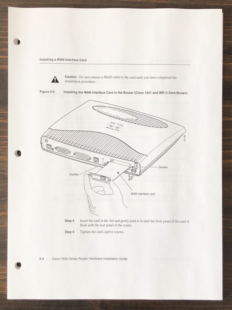 Cisco Systems - Cisco 1600 Series Hardware Installation Guide (1998)