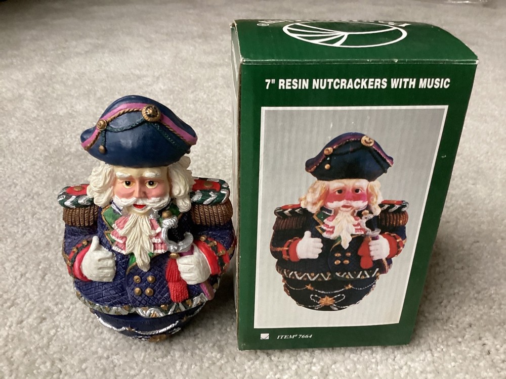 Pacific Rim 7" Resin Nutcracker With Music. Good Working Condition.