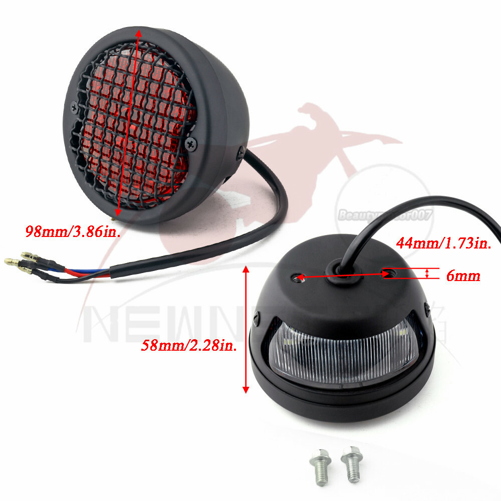 Side Mount Tag License Plate Holder Bracket LED Tail Light for Custom Bobber