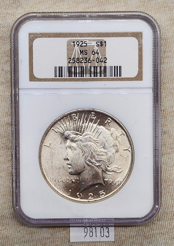 WPCoins ~ 1925 NGC MS-64 Peace Silver Dollar