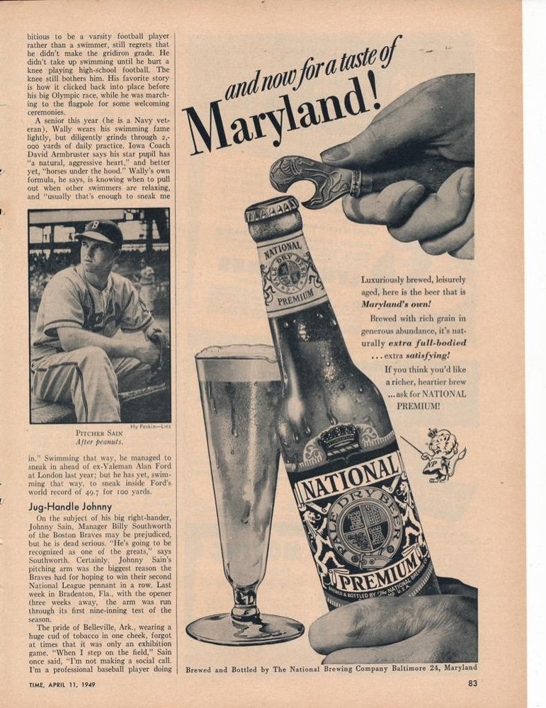 Magazine Ad - 1949 - National Premium Beer