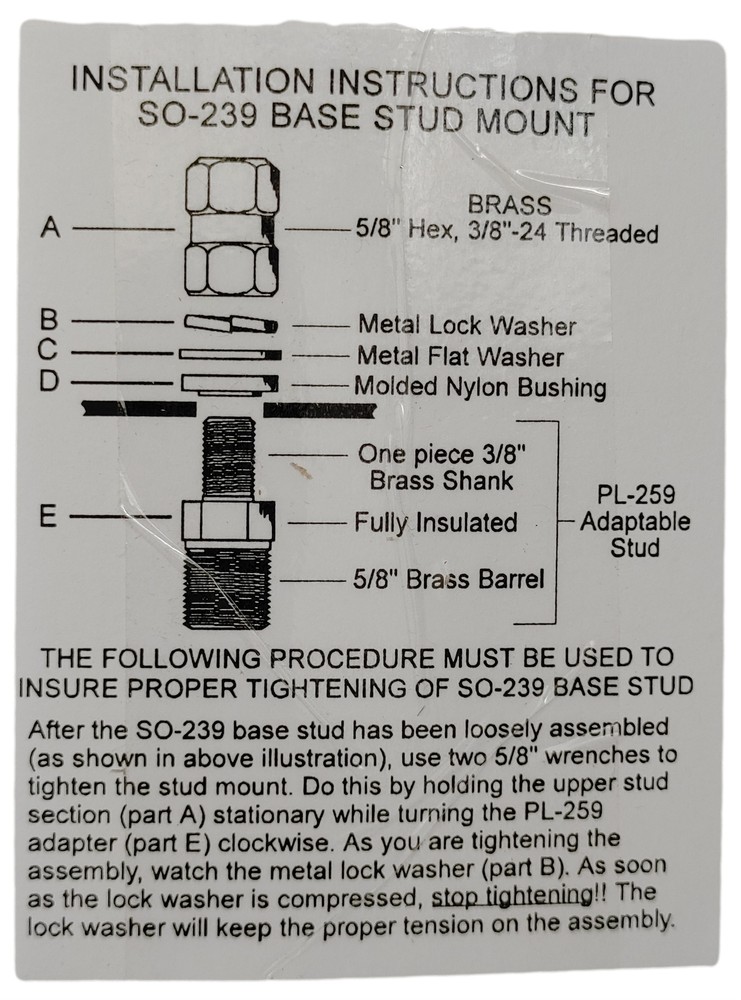 Firestik SS-34AM Stainless Steel Spring Stud Antenna Mount - Medium Duty