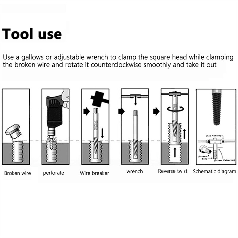 6pcs Fast Damaged Broken Bolt Remover Screw Extractor Speed Out Drill Bits Tool