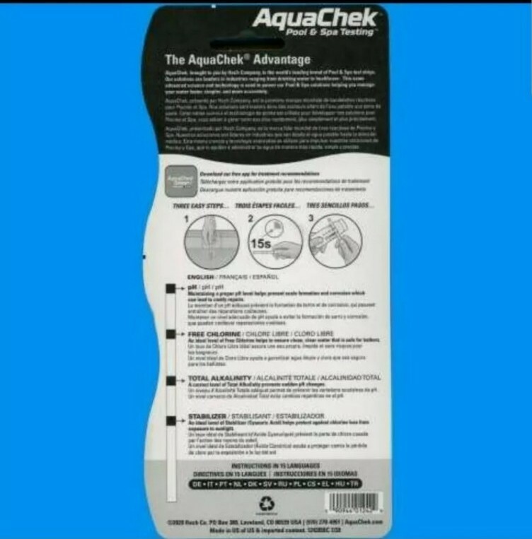 New AquaChek Yellow Test Strips with Chlorine - 50 Pack Testing Kit