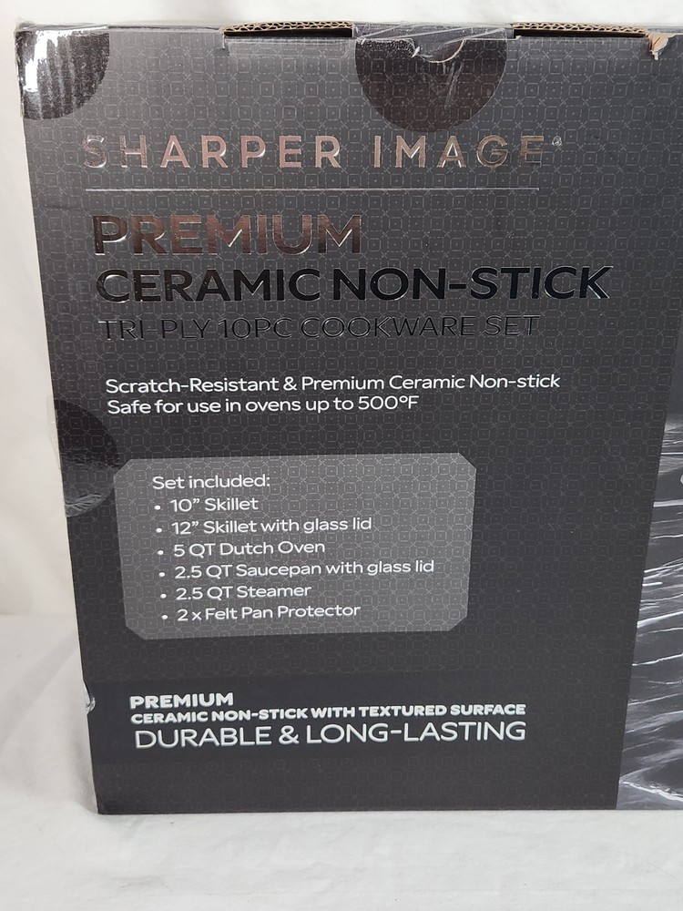 Sharper Image Premium Cookware 10pc Ceramic non stick Tri-ply
