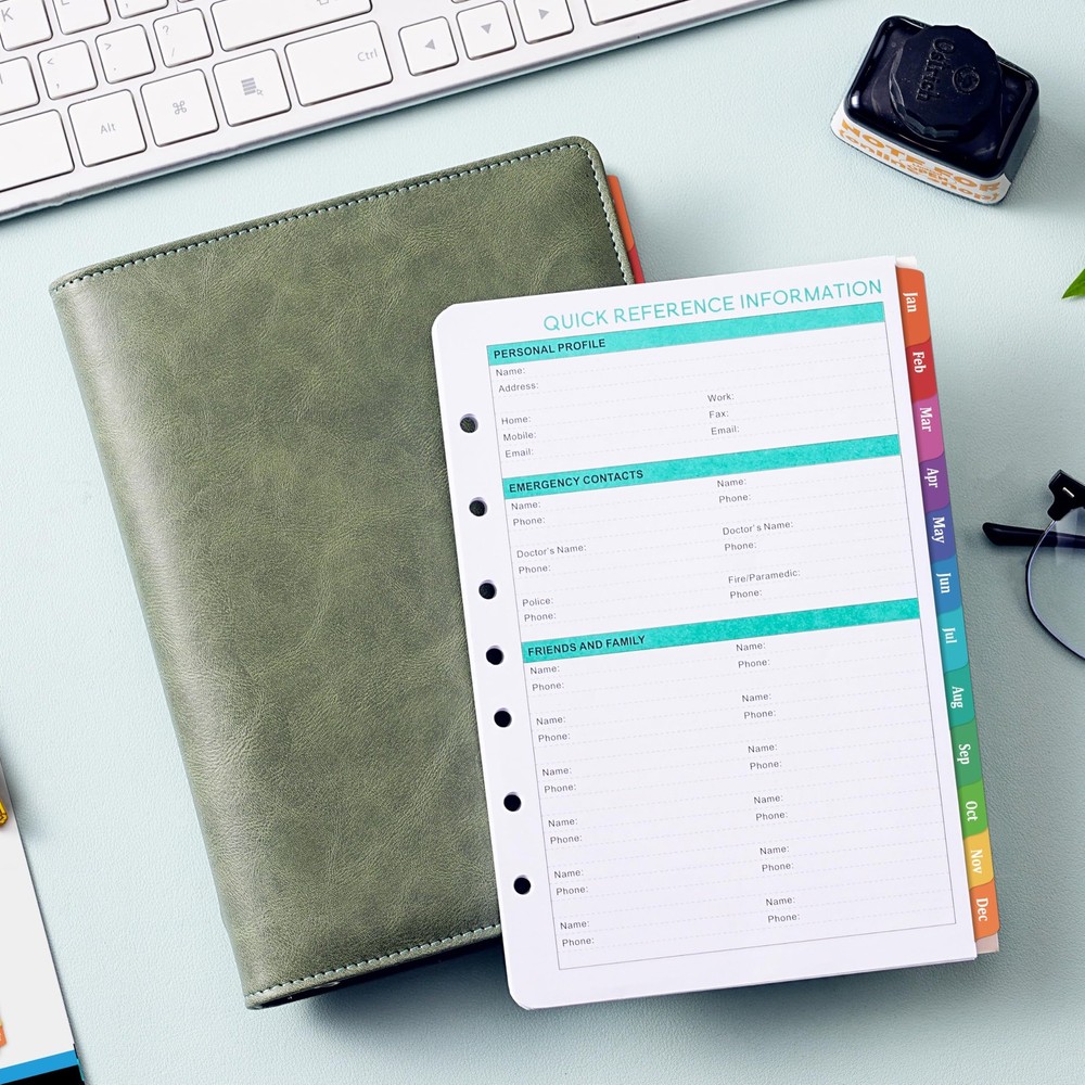 2026 Planner Refills - A5 Planner Inserts with 7-Hole Punched, JAN 2026 - DEC...