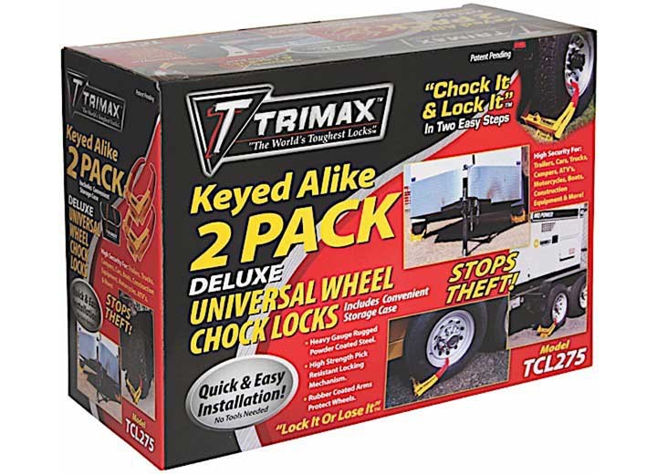 Trimax TCL275 Wheel Chock Lock Keyed Alike 2-Pack - Medium