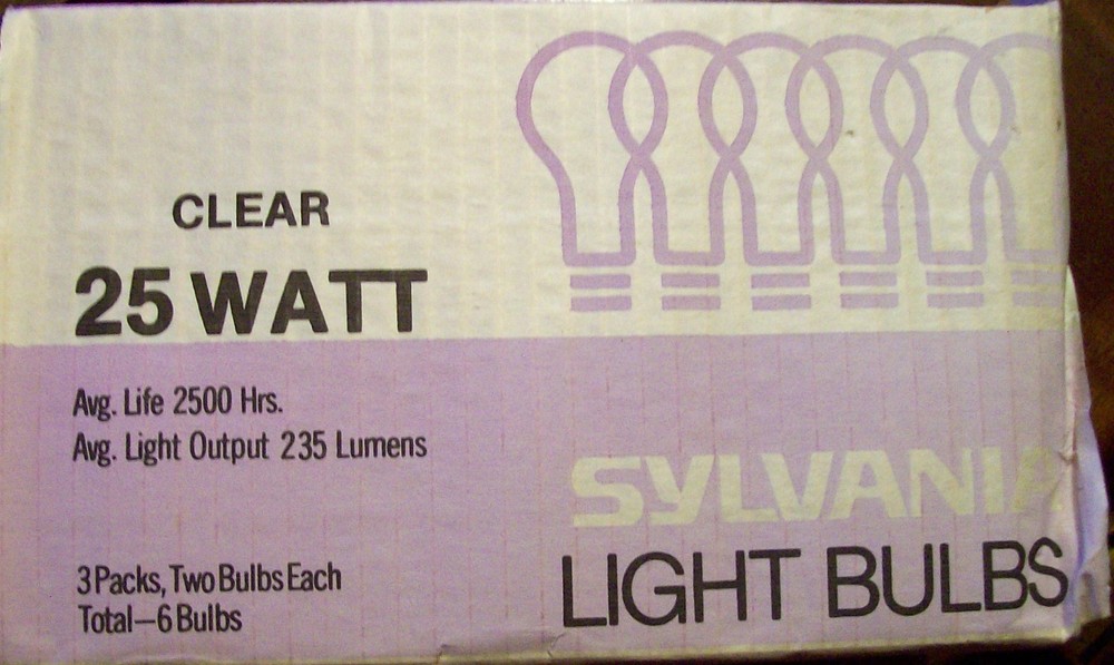 SYLVANIA - 25A19/CL 25W A19 CLEAR Light Bulbs 6-PACK 6-BULBS MADE IN USA NEW