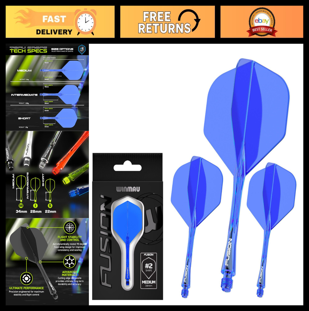 Integrated Flight & Shaft System Darts - No.2 Shape, Short/Intermediate/Medium,