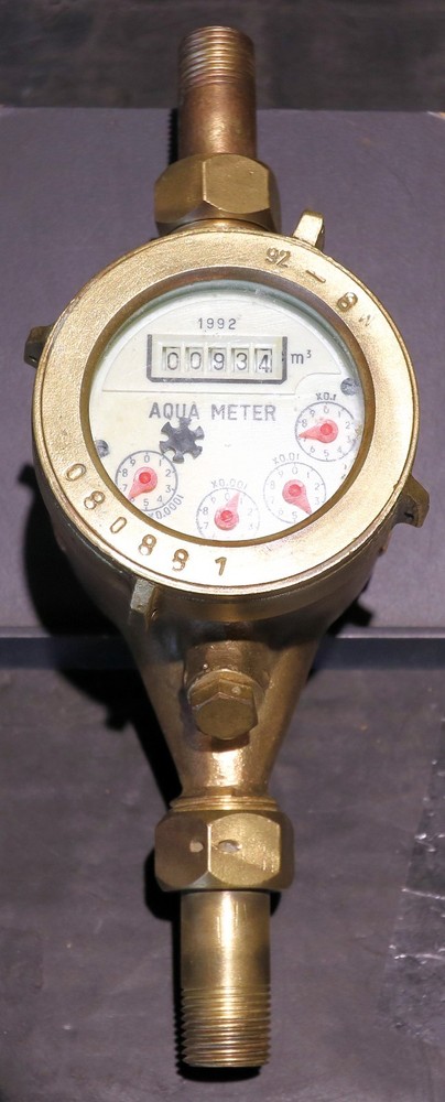 Vintage Solid Brass Water Meter Steampunk Aqua Meter 1992