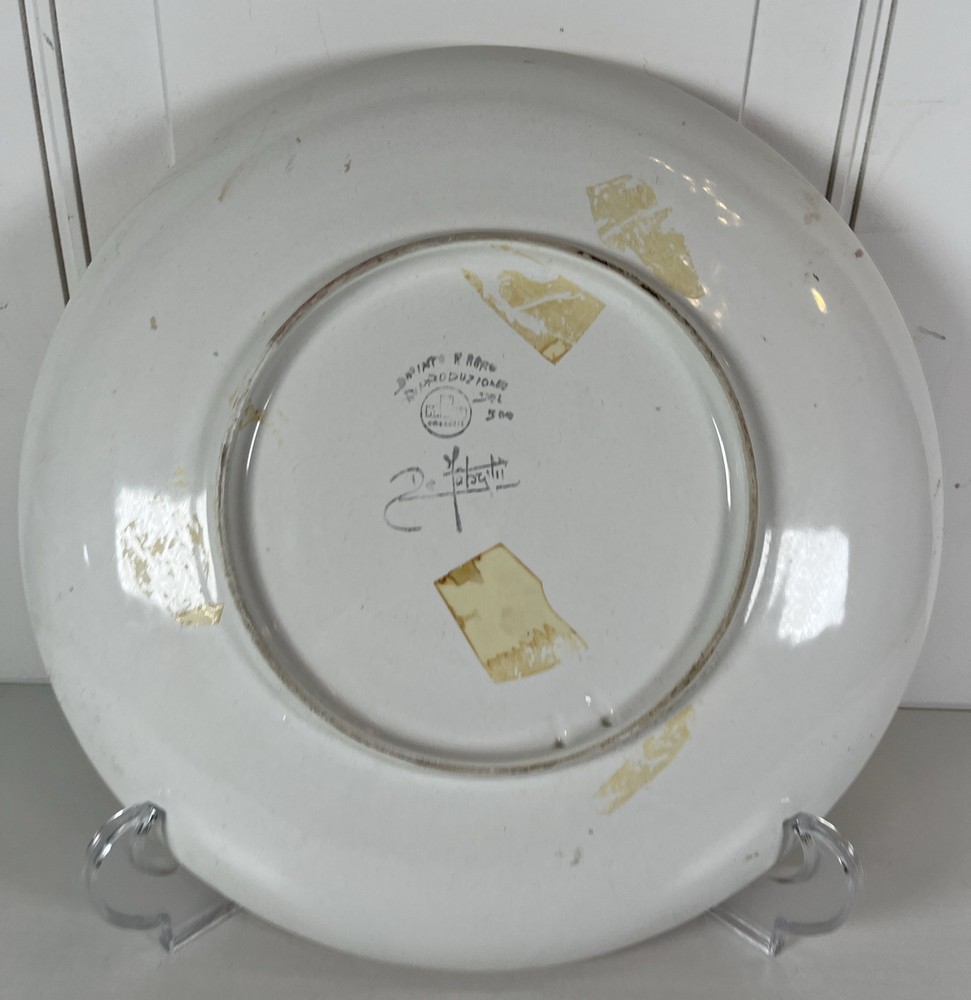 Winged Lion 13” Round Platter Unknown Makers Mark On Back