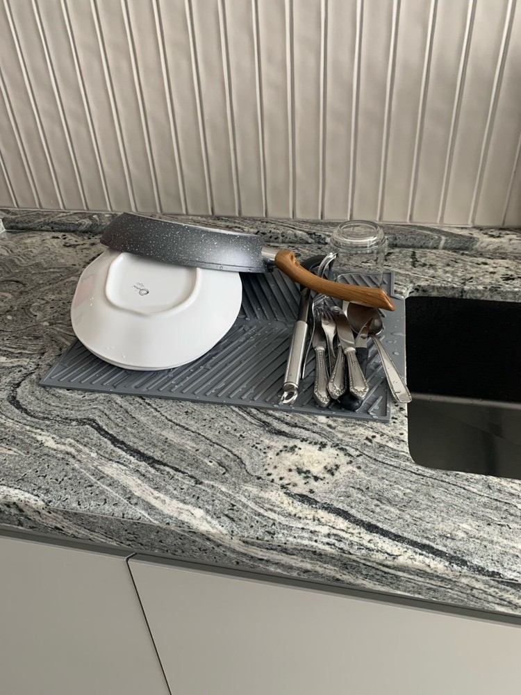 Dish Draining Mat Folding Kitchen Pans Drainer Tray Silicone Drying Board Pad