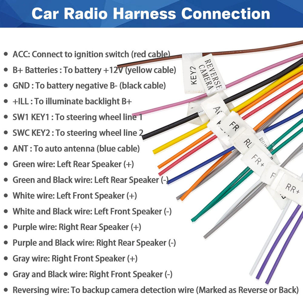 Android Radio Wiring Harness Adapter Replacement for Select Android Car Stereo 1