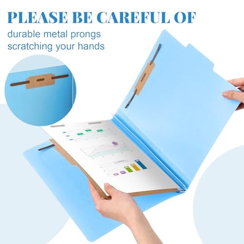 Pcs Classification Folders Letter Size, 1 Divider Pressboard File 48 Blue