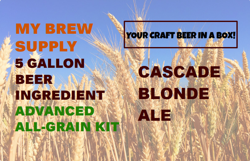 Cascade Blonde Ale Advanced ALL GRAIN 5 Gal Ingredient Kit by My Brew Supply